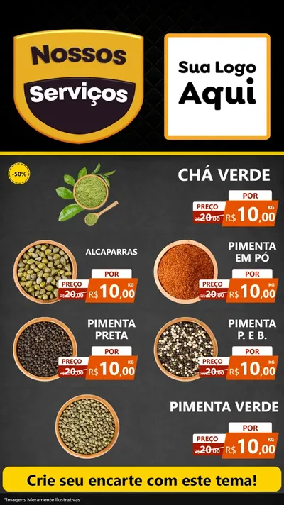 Modelo de TV para TV Vertical com o tema Nossos Serviços para Produtos Naturais