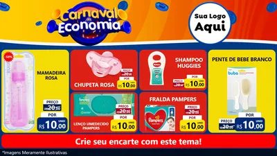 Modelo de TV para TV Horizontal com o tema Carnaval da Economia para Bebês