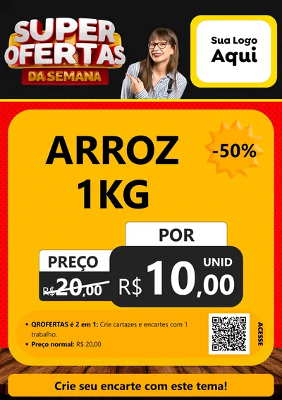 Modelo de Cartaz para Cartaz A4 Vertical com o tema Super Ofertas da Semana para Supermercado