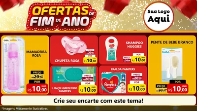 Modelo de TV para TV Horizontal com o tema Ofertas de Fim de Ano para Bebês