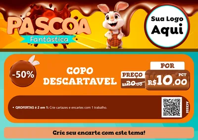 Modelo de Cartaz para Cartaz A4 Horizontal com o tema Páscoa Fantástica para Embalagens