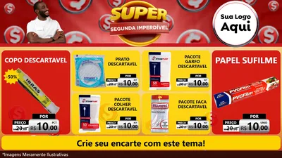 Modelo de TV para TV Horizontal com o tema Super Segunda Imperdível para Embalagens