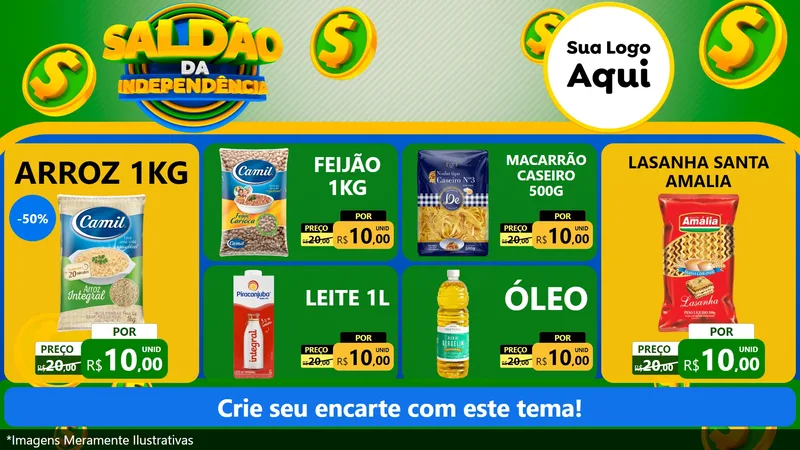 Modelo de TV para TV Horizontal com o tema Saldão da Indepêndencia para Supermercado