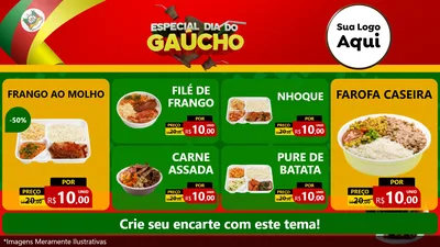Modelo de TV para TV Horizontal com o tema Especial Dia do Gaúcho para Restaurante