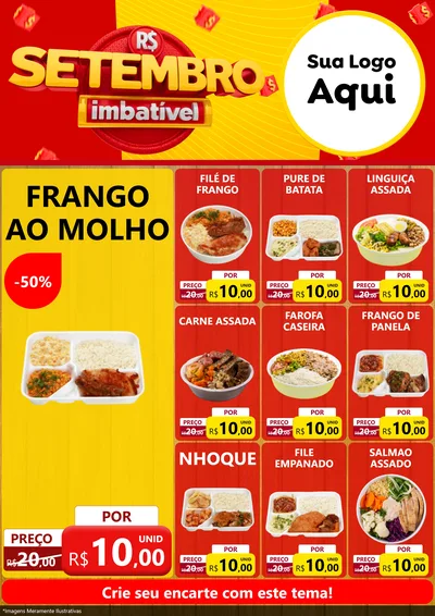 Modelo de Encarte para Encarte A4 Vertical com o tema Setembro Imbatível para Restaurante