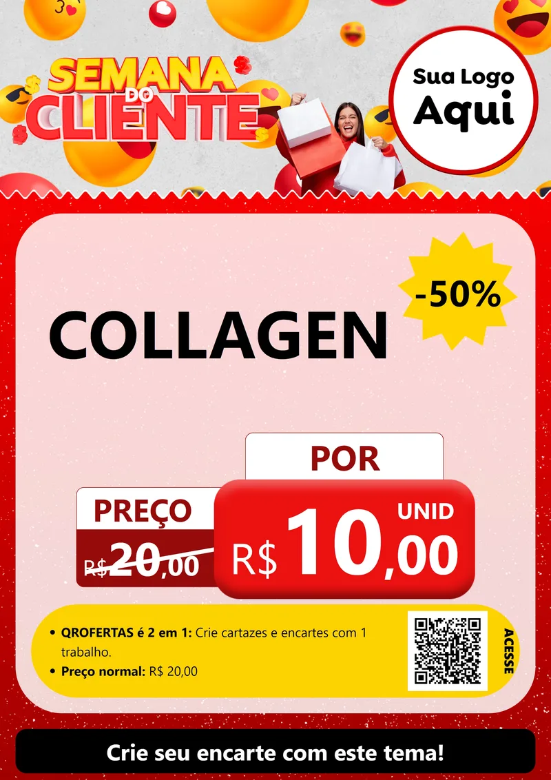 Modelo de Cartaz para Cartaz A4 Vertical com o tema Semana do Cliente para Suplementos alimentares