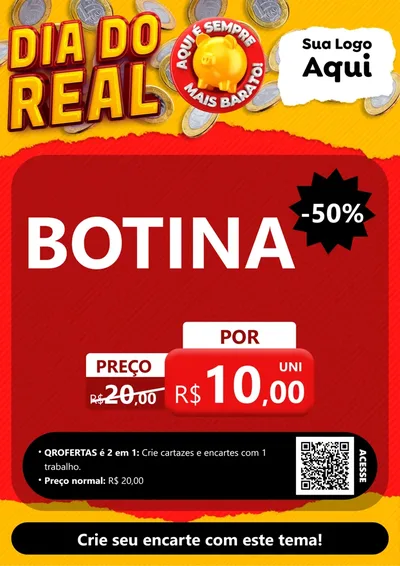 Modelo de Cartaz para Cartaz A4 Vertical com o tema Dia Do Real para Agropecuária
