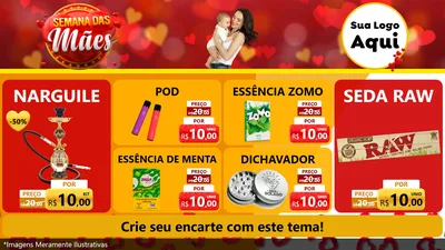 Modelo de TV para TV Horizontal com o tema Semana das Mães para Tabacaria