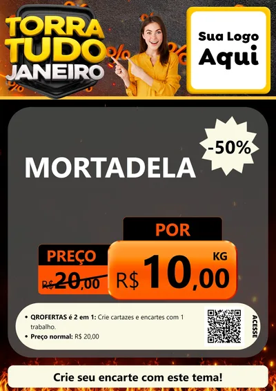 Modelo de Cartaz para Cartaz A4 Vertical com o tema Torra Tudo Janeiro para Frios e Laticínios