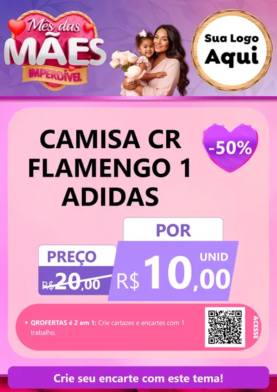 Modelo de Cartaz para Cartaz A4 Vertical com o tema Mês das Mães Imperdível para Roupas e acessórios