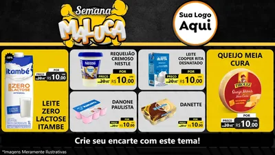 Modelo de TV para TV Horizontal com o tema Semana Maluca para Frios e Laticínios
