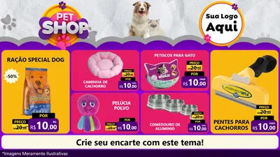 Modelo de TV para TV Horizontal com o tema Pet Shop para Pet Shop