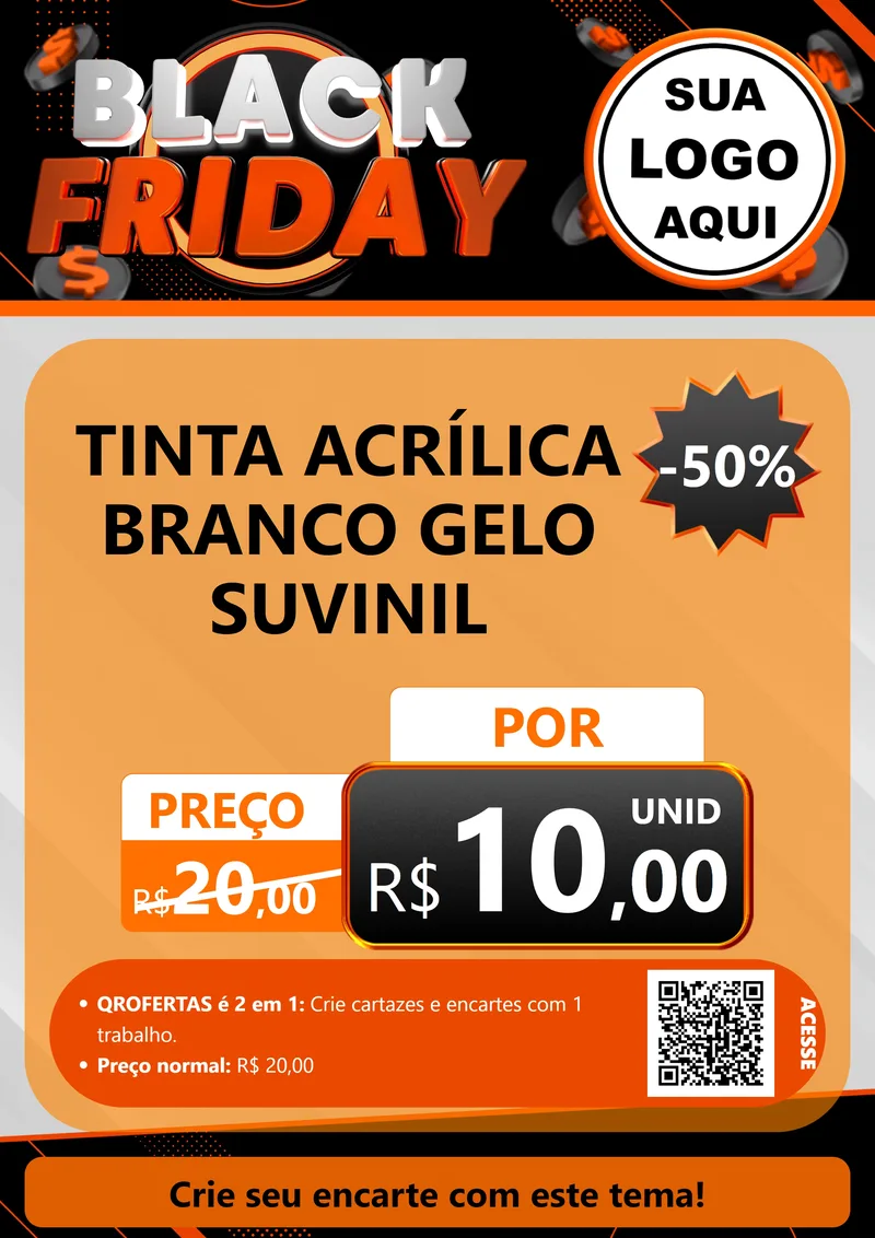 Modelo de Cartaz para Cartaz A4 Vertical com o tema Black Friday para Tintas e Ferramentas