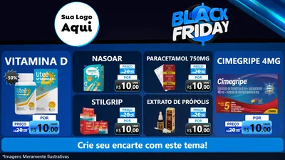 Modelo de TV para TV Horizontal com o tema Black Friday para Farmácia