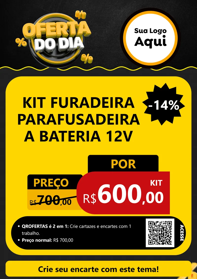 Modelo de Cartaz para Cartaz A4 Vertical com o tema Oferta Do Dia para Maquinas e Ferramentas