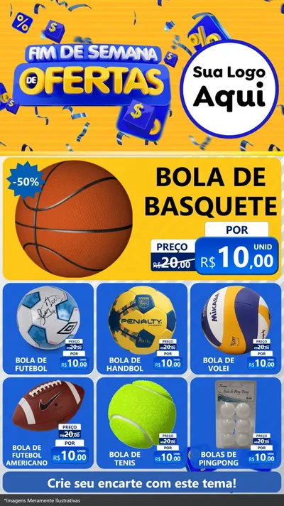 Modelo de Rede Social para Stories com o tema Fim de Semana de Ofertas para Artigos Esportivos