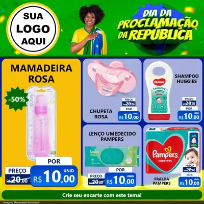 Modelo de Rede Social para Feed Facebook com o tema Dia Da Proclamação Da República para Bebês