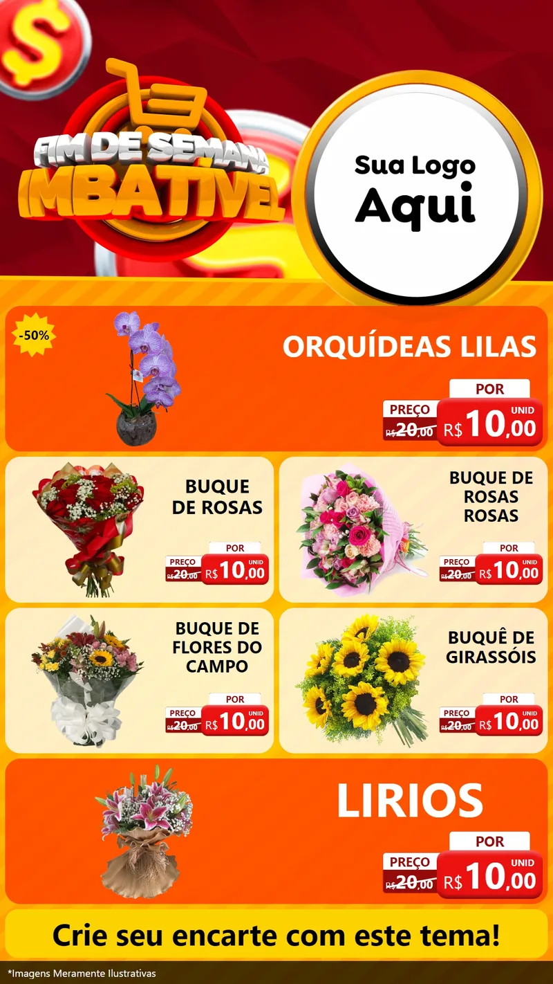 Modelo de TV para TV Vertical com o tema Fim de Semana Imbatível para Floricultura e jardim