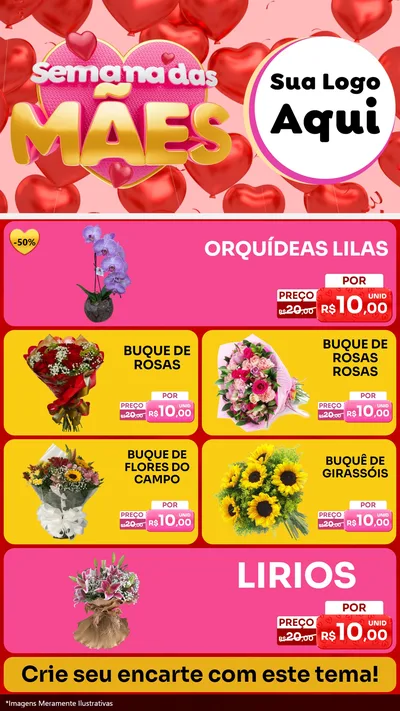 Modelo de TV para TV Vertical com o tema Semana Das Mães para Floricultura e jardim