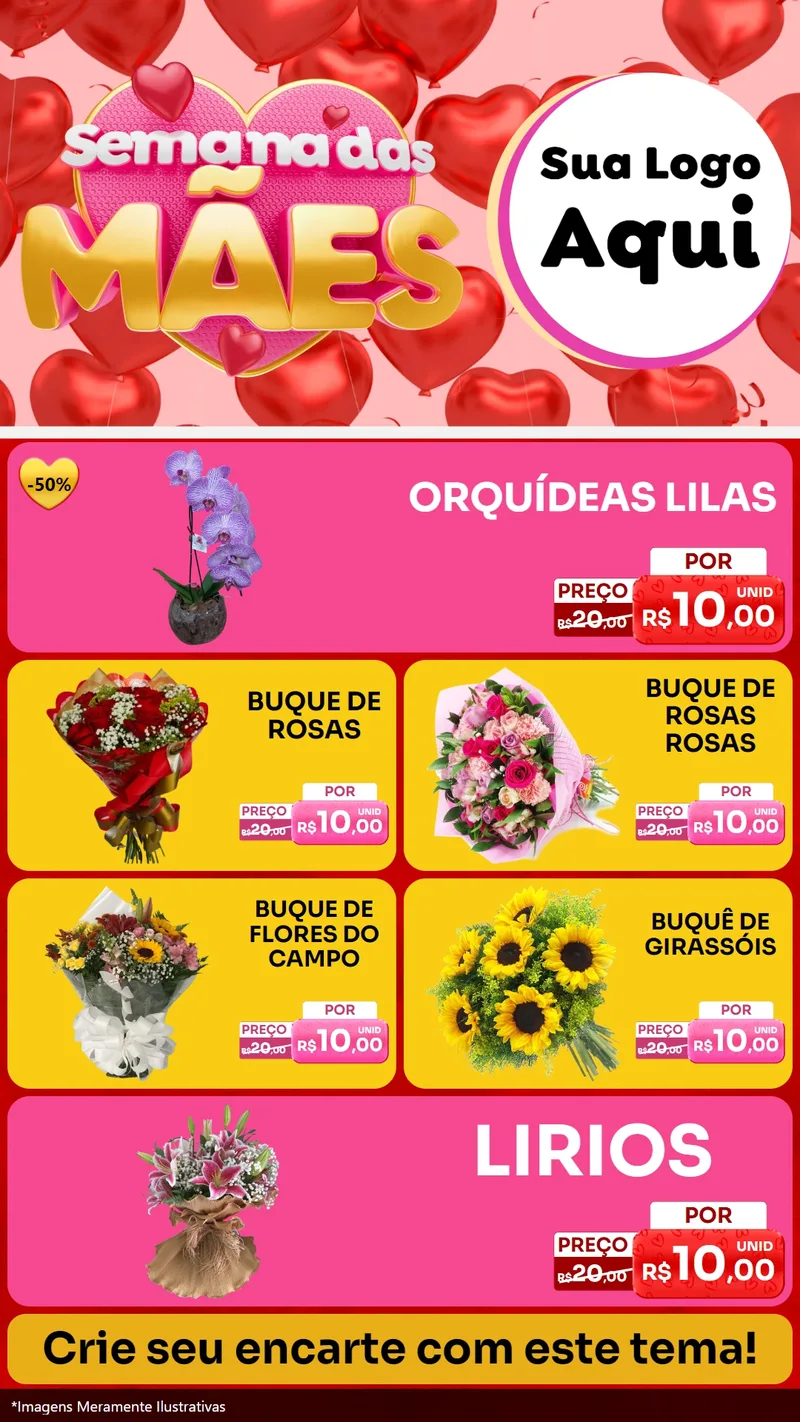 Modelo de TV para TV Vertical com o tema Semana Das Mães para Floricultura e jardim