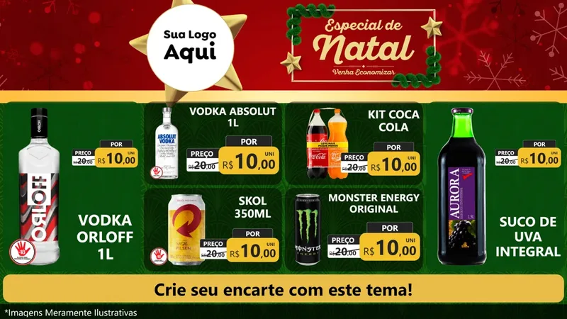 Modelo de TV para TV Horizontal com o tema Especial de Natal para Distribuidora de bebidas