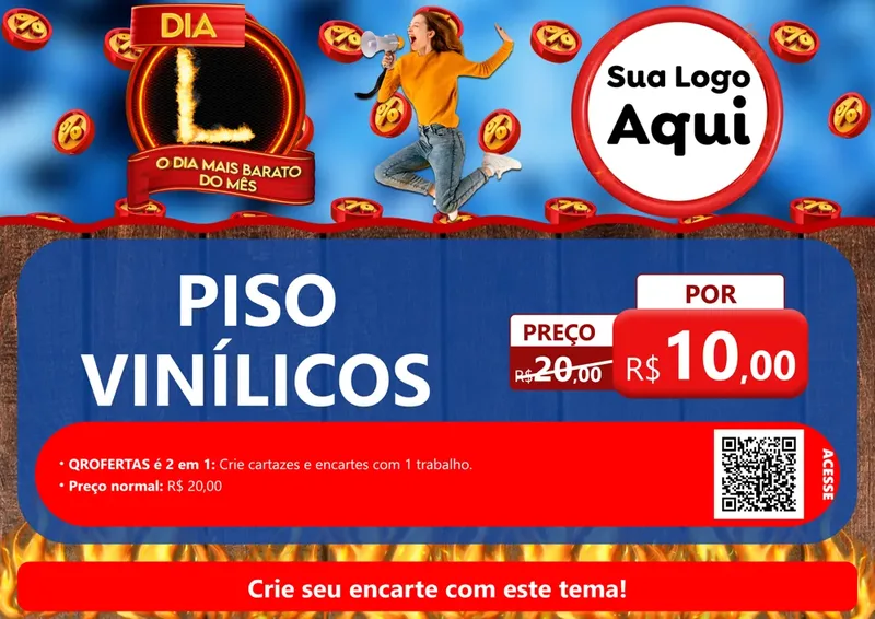 Modelo de Cartaz para Cartaz A4 Horizontal com o tema Dia L - O Dia Mais Barato Do Mês para Material para Construção