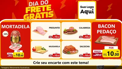 Modelo de TV para TV Horizontal com o tema Dia do Frete Grátis para Frios e Laticínios