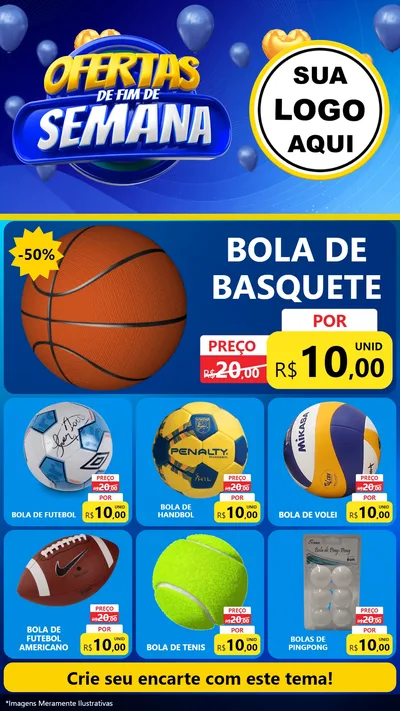 Modelo de Rede Social para Stories com o tema Ofertas de Fim de Semana para Artigos Esportivos