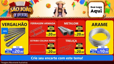 Modelo de TV para TV Horizontal com o tema São João de Ofertas para Ferragens