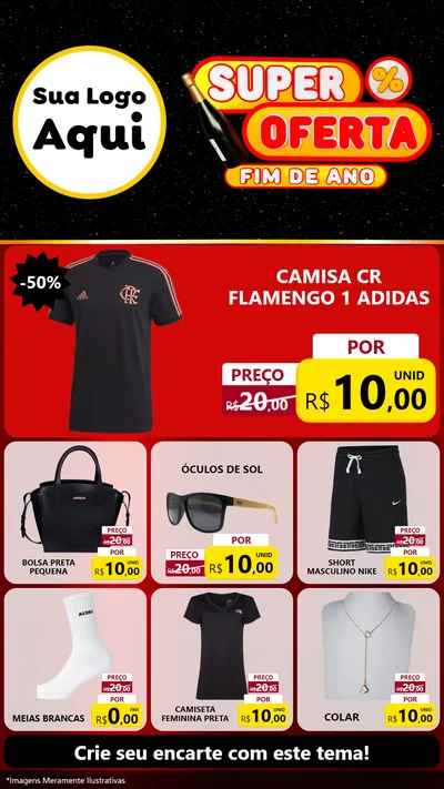 Modelo de Rede Social para Stories com o tema Super Oferta Fim de Ano para Roupas e acessórios