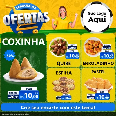Modelo de Rede Social para Feed Facebook com o tema Semana de Ofertas - Copa para Salgadaria