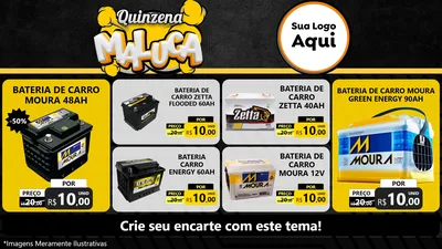 Modelo de TV para TV Horizontal com o tema Quinzena Maluca para Baterias Elétricas