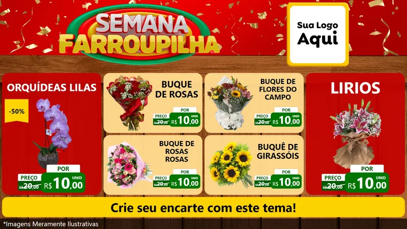 Modelo de TV para TV Horizontal com o tema Semana Farroupilha para Floricultura e jardim