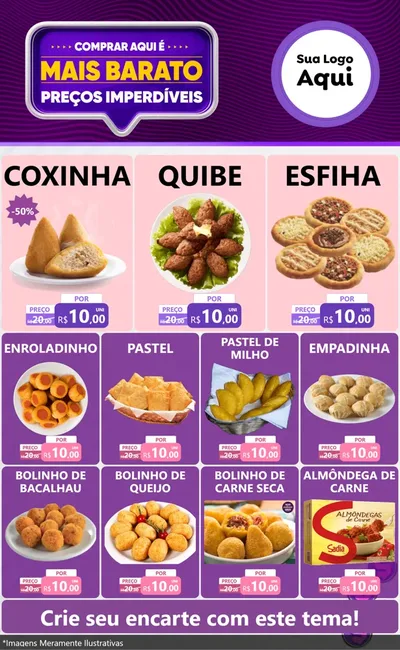 Modelo de Encarte para Encarte Grande com o tema Mais Barato para Salgadaria