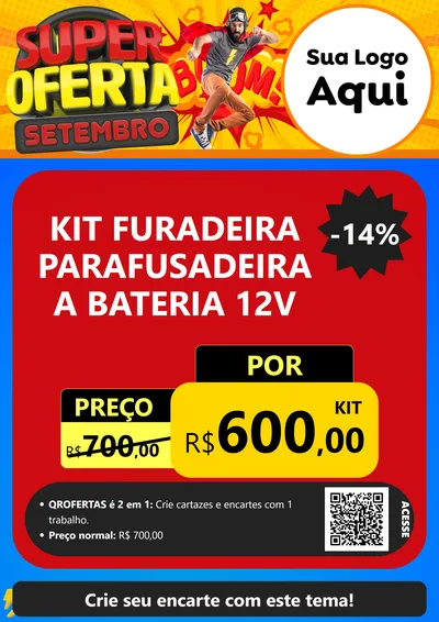 Modelo de Cartaz para Cartaz A4 Vertical com o tema Super Oferta Setembro para Maquinas e Ferramentas