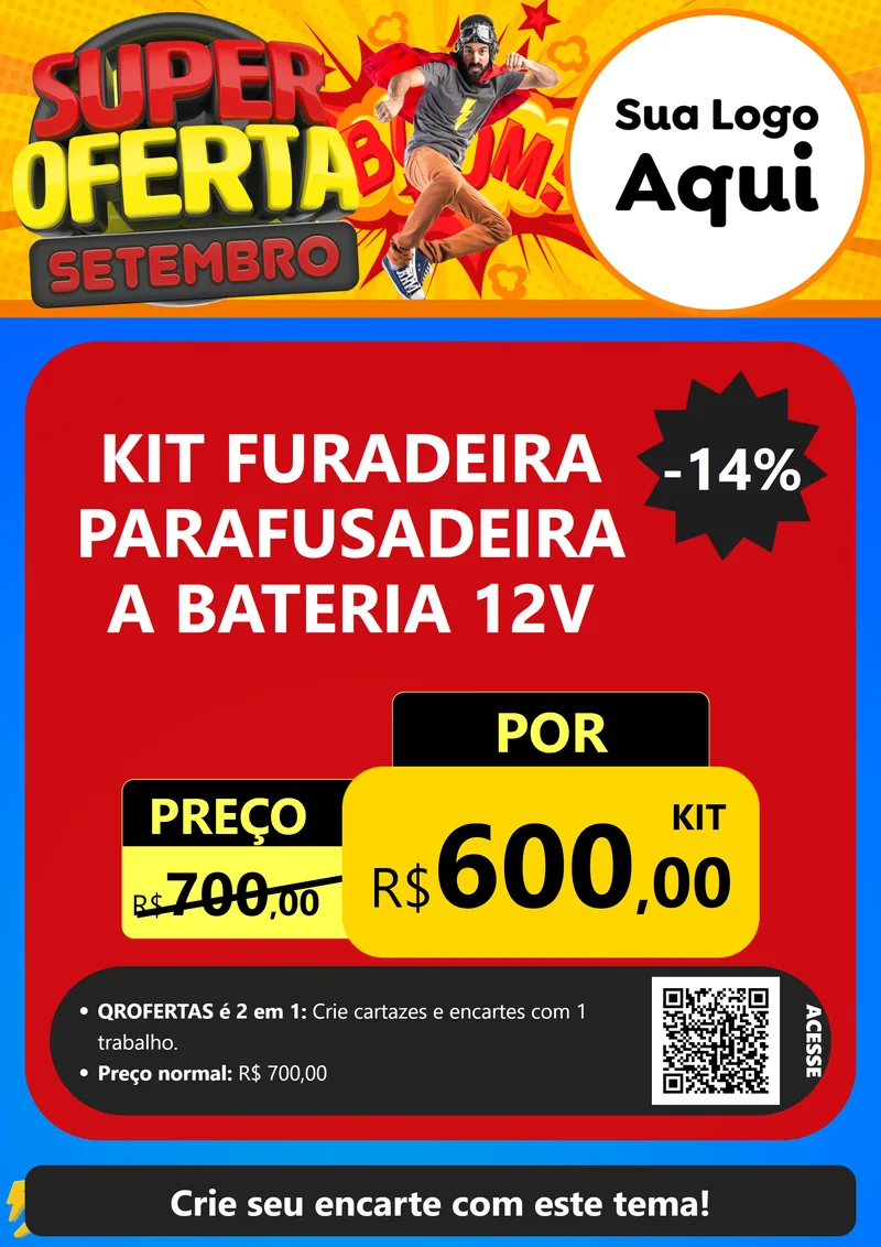 Modelo de Cartaz para Cartaz A4 Vertical com o tema Super Oferta Setembro para Maquinas e Ferramentas