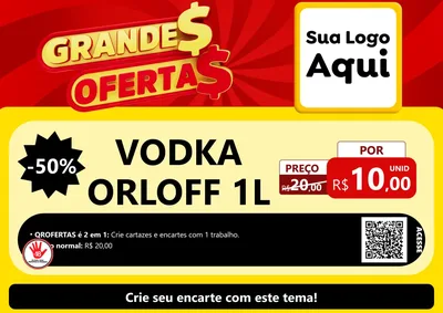 Modelo de Cartaz para Cartaz A4 Horizontal com o tema Grandes Ofertas para Distribuidora de bebidas