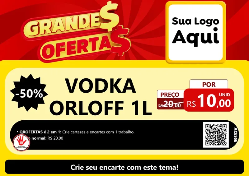 Modelo de Cartaz para Cartaz A4 Horizontal com o tema Grandes Ofertas para Distribuidora de bebidas