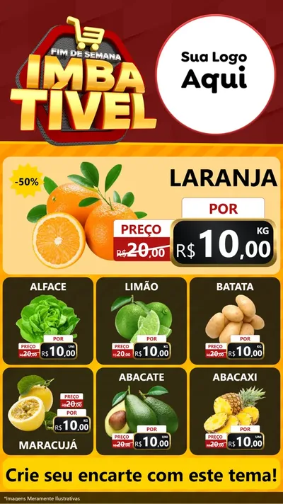 Modelo de Rede Social para Stories com o tema Fim de Semana Imbatível para Hortifrúti