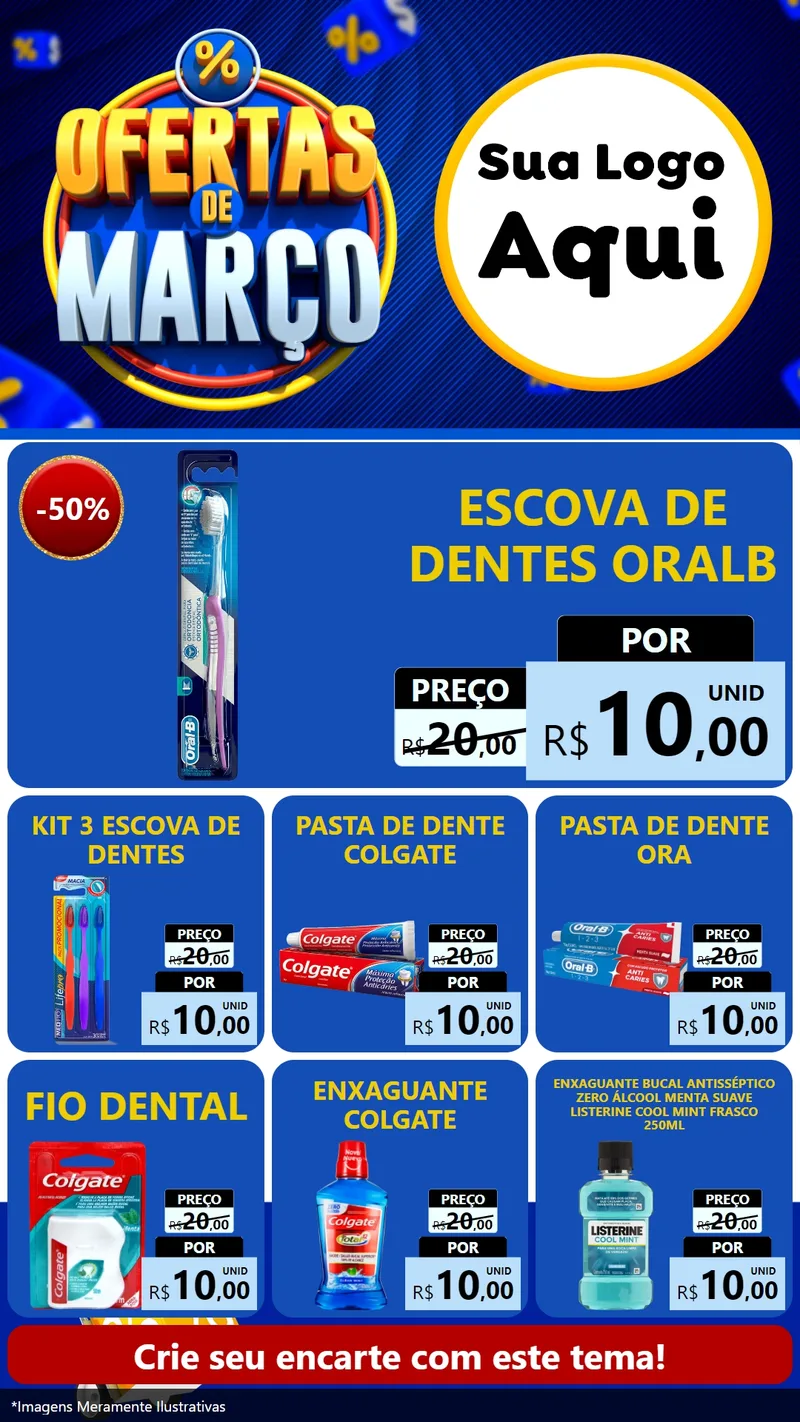 Modelo de Rede Social para Stories com o tema Ofertas de Março para Higiene Pessoal
