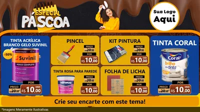 Modelo de TV para TV Horizontal com o tema Especial Páscoa para Tintas e Ferramentas