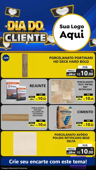 Modelo de TV para TV Vertical com o tema Dia Do Cliente para Pisos e revestimentos