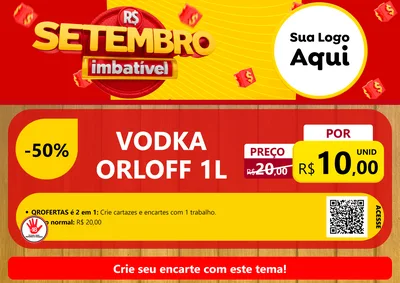 Modelo de Cartaz para Cartaz A4 Horizontal com o tema Setembro Imbatível para Distribuidora de bebidas