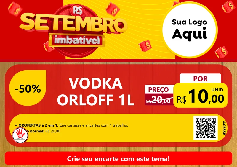 Modelo de Cartaz para Cartaz A4 Horizontal com o tema Setembro Imbatível para Distribuidora de bebidas