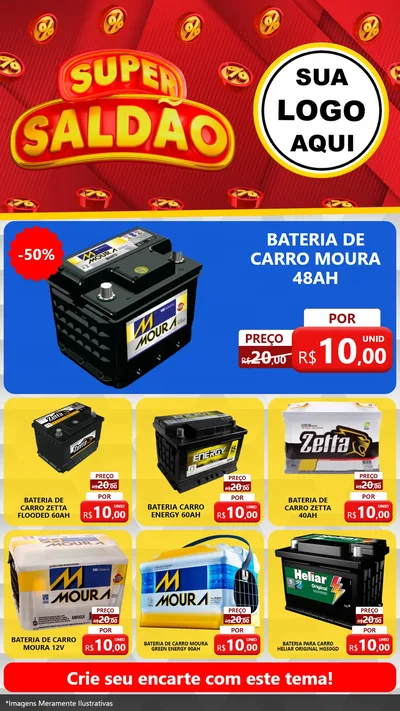 Modelo de Rede Social para Stories com o tema Super Saldão para Baterias Elétricas