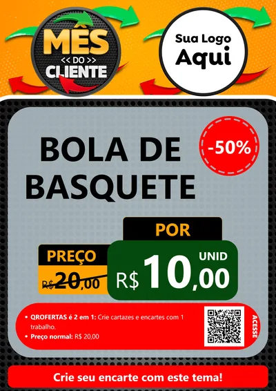 Modelo de Cartaz para Cartaz A4 Vertical com o tema Mês do Cliente para Artigos Esportivos