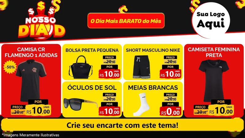 Modelo de TV para TV Horizontal com o tema Nosso Dia D para Roupas e acessórios