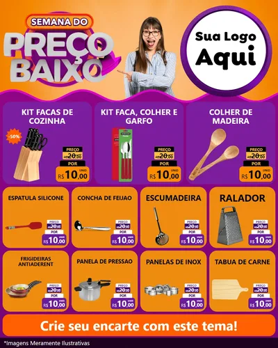 Modelo de Rede Social para Feed Instagram com o tema Semana do Preço Baixo para Utilidades Domésticas
