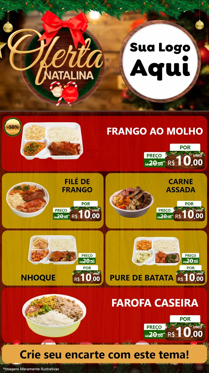 Modelo de TV para TV Vertical com o tema Ofertas Natalina para Restaurante