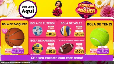 Modelo de TV para TV Horizontal com o tema Especial Dia da Mulher para Artigos Esportivos